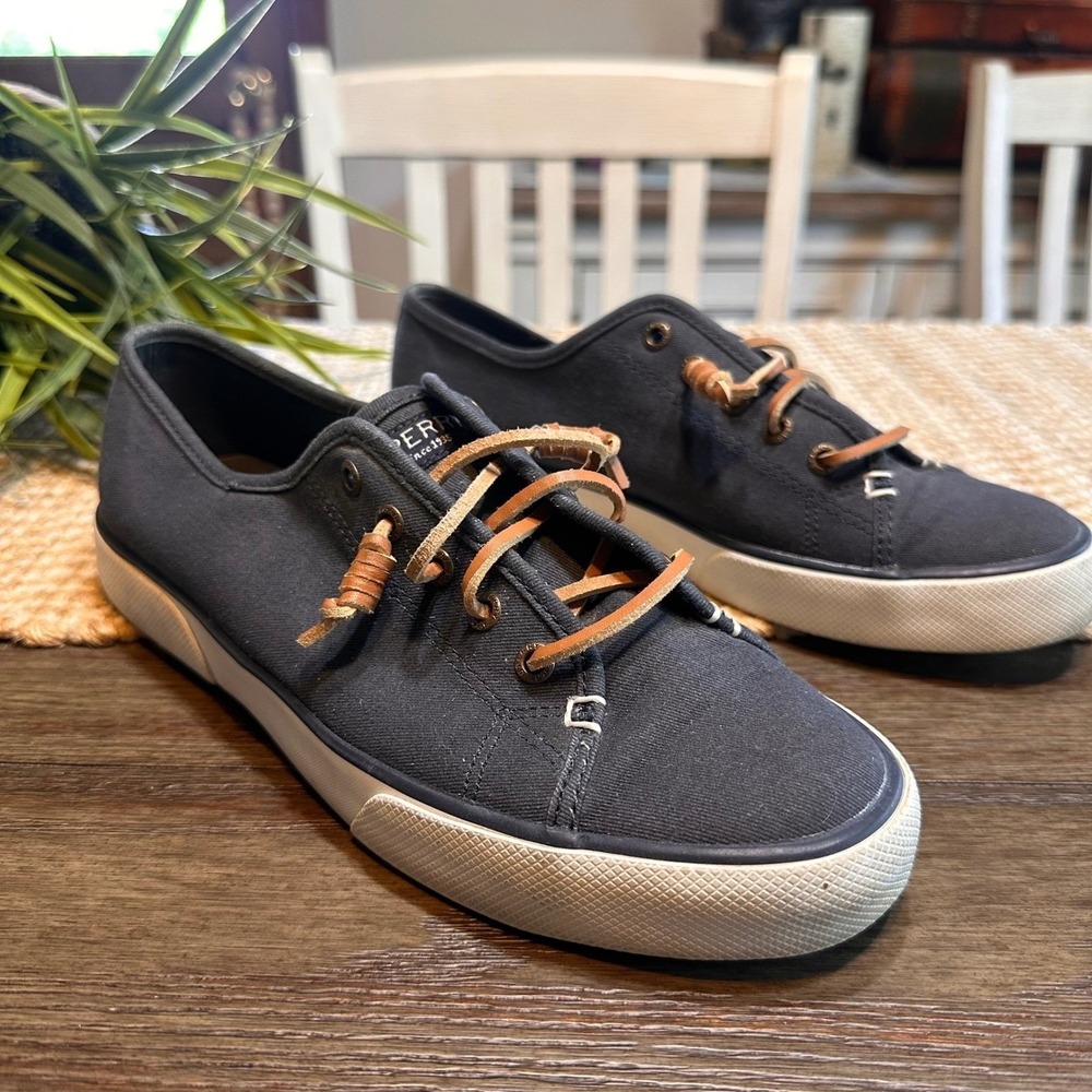 Sperry Top-Sider Canvas Boat Shoes Sneakers Womens Size 8.5M‎ Blue Casual